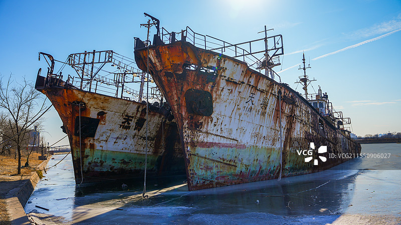 天津市东丽区老姆庙沉船（天福号、天兴号）图片素材