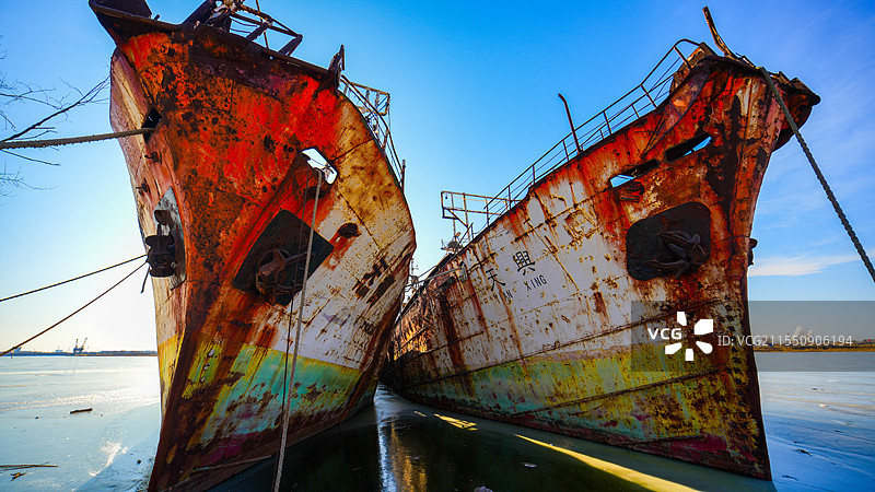 天津市东丽区老姆庙沉船（天福号、天兴号）图片素材