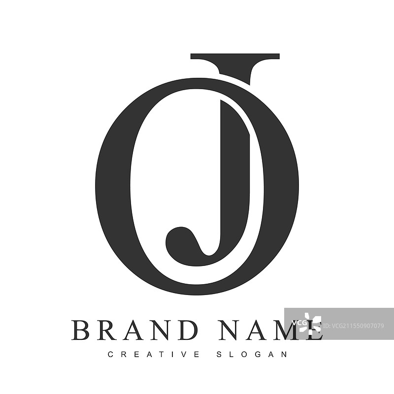 时尚的字母O和J的标志模板图片素材