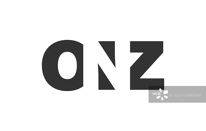 onz标志设计，字母o n z，粗体字型图片素材