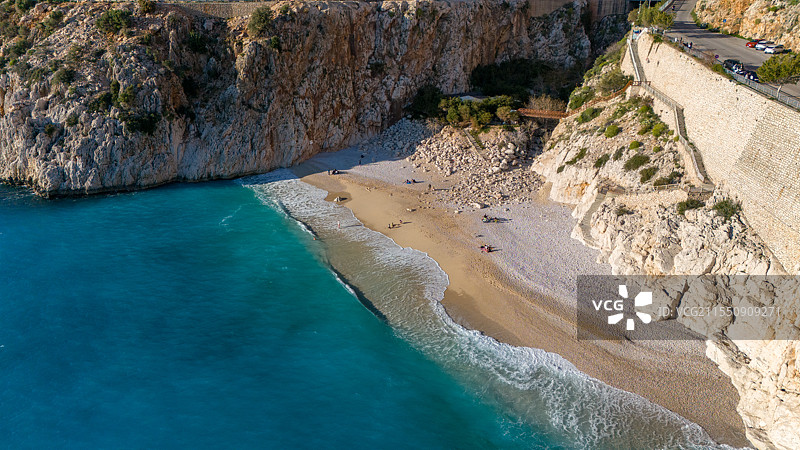 土耳其地中海卡什卡普塔斯海滩Kaputas Beach图片素材