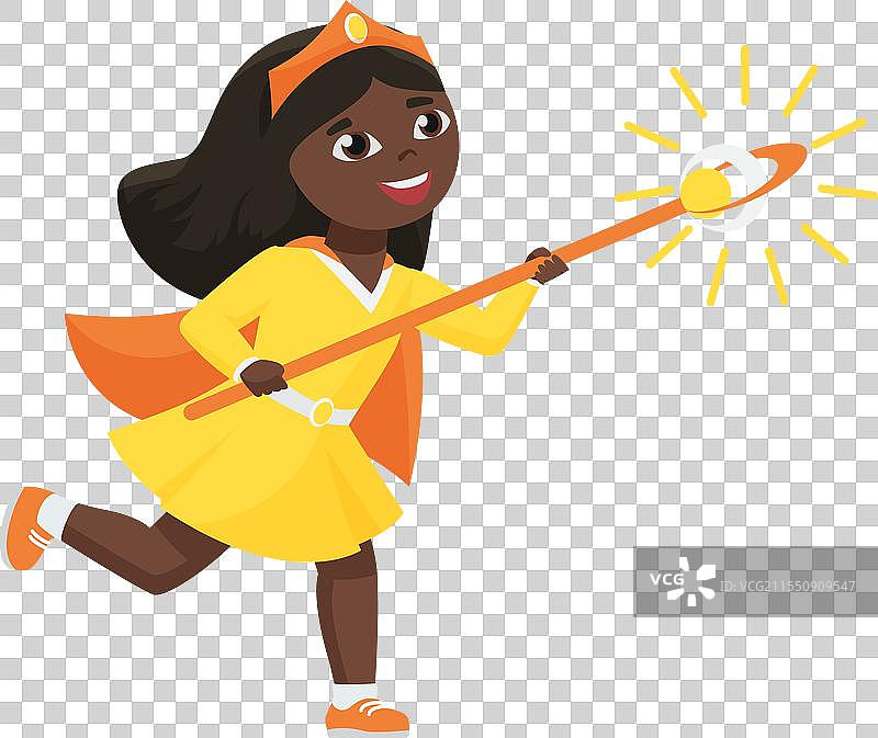 可爱的女孩穿着黄色的嘉年华仙女服装图片素材