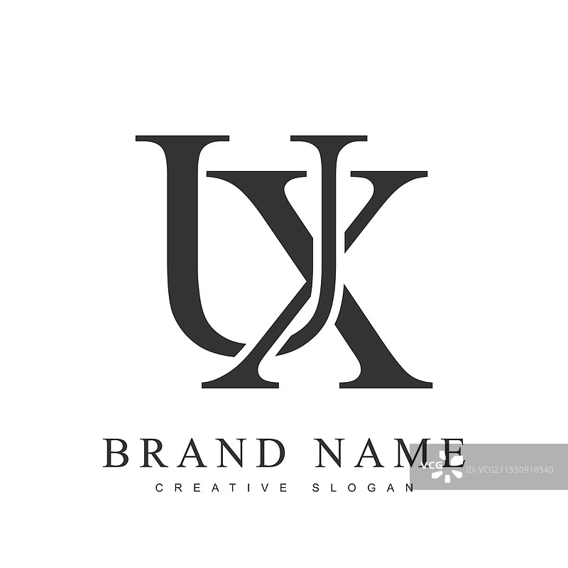 时尚的UX标志模板，首字母为U图片素材