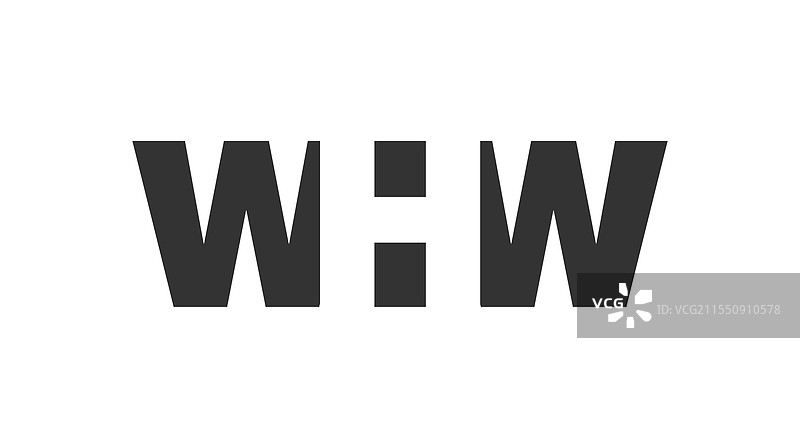 whw标志设计，字母w h w，粗体字型图片素材