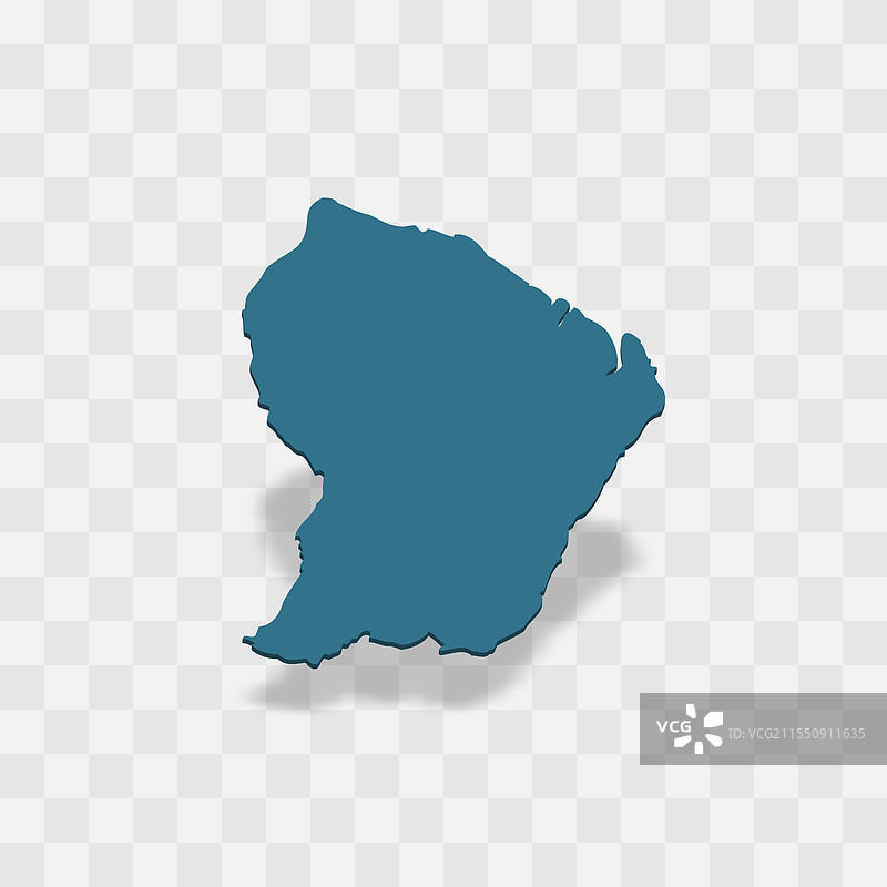 法属圭亚那地图实心轮廓图片素材