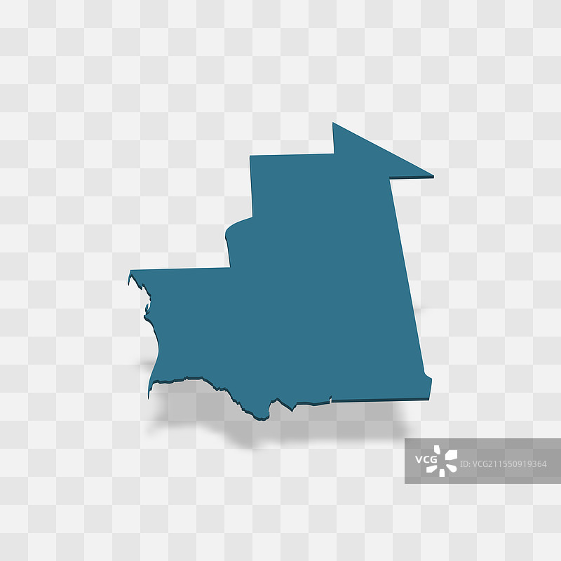 毛里塔尼亚地图轮廓图片素材