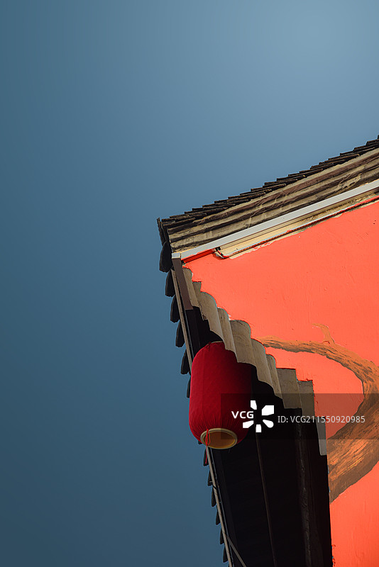 浙江诸暨枫桥镇的早晨图片素材