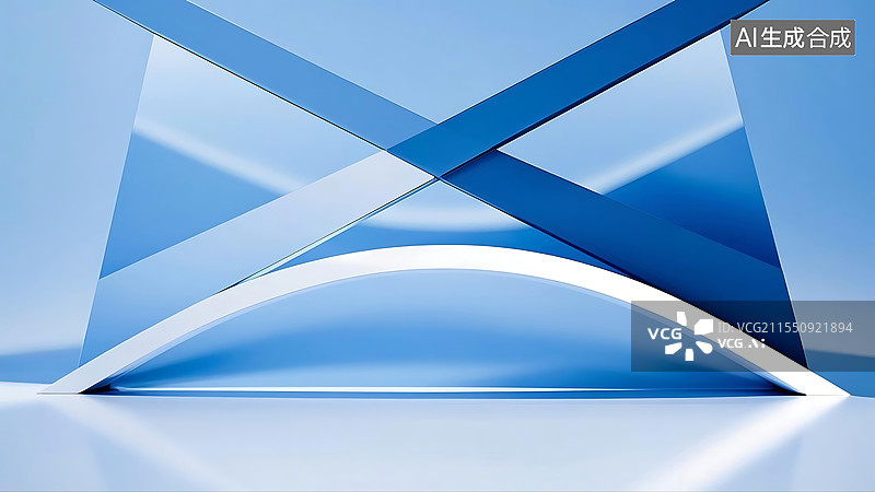【AI数字艺术】立体几何矢量图形蓝色浅色背景图片素材