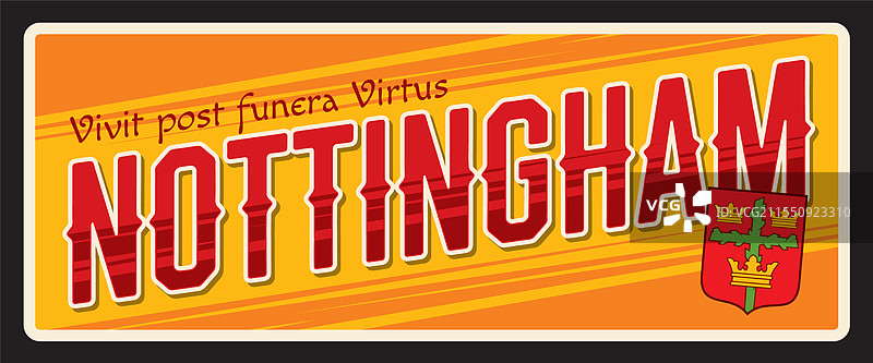 诺丁汉英国复古旅行贴纸图片素材
