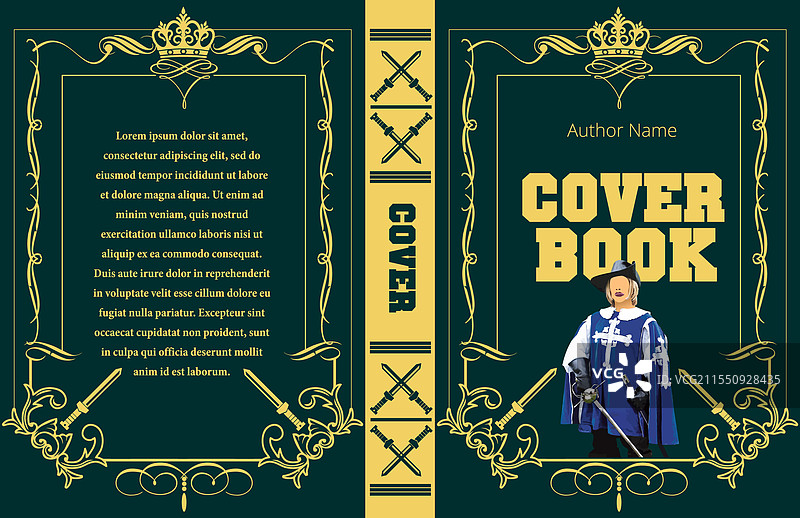 带有火枪手的历史冒险小说封面图片素材