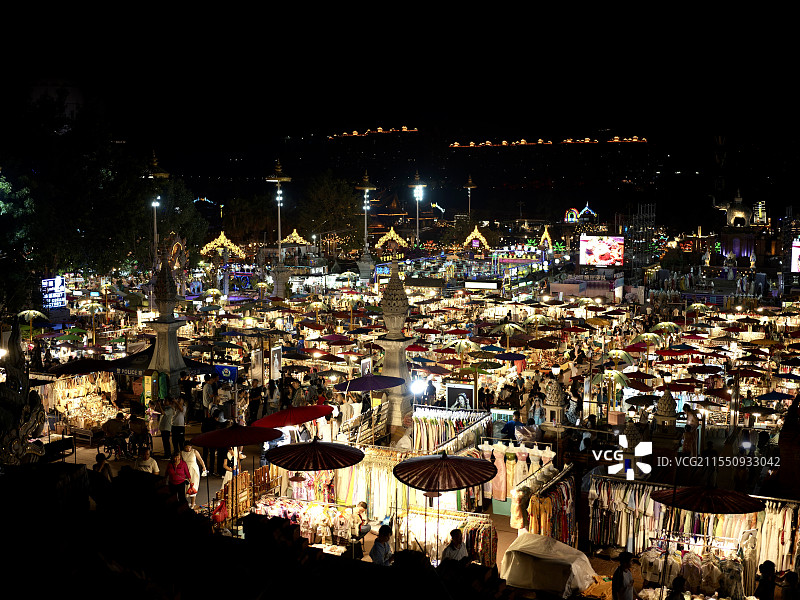 西双版纳星光夜市图片素材