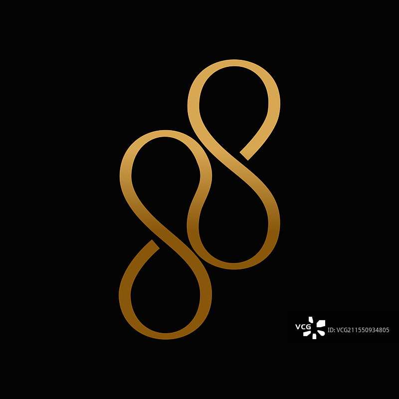 金色奢华数字88字母组合标志设计图片素材