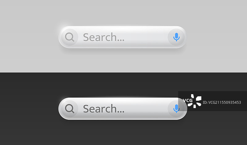 黑白风格的搜索框和搜索文本图片素材