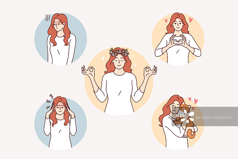 女性通过冥想来摆脱抑郁情绪图片素材