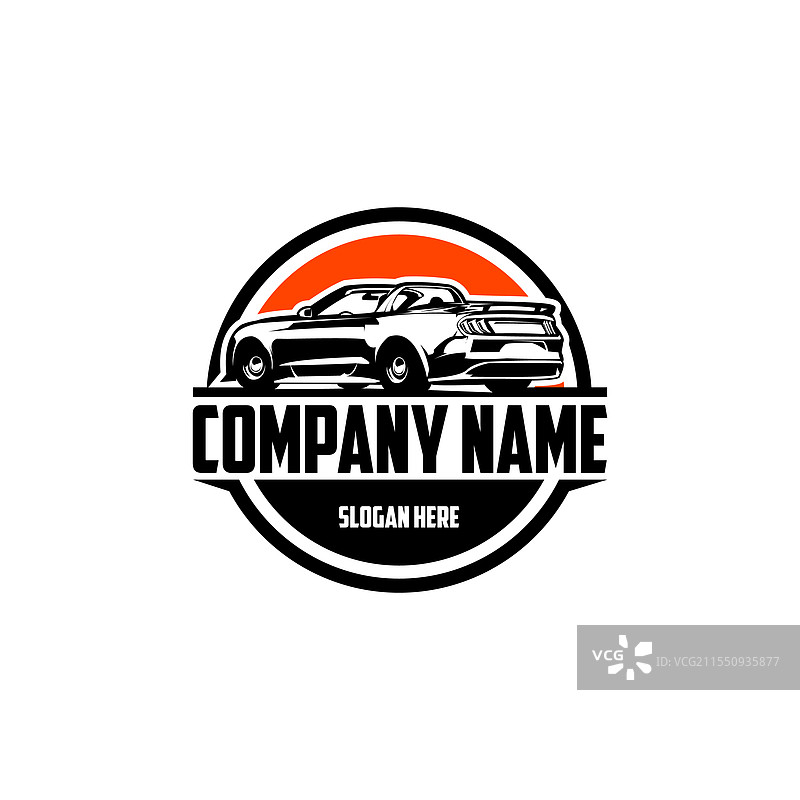 复古汽车轮廓，福特野马GT的视角图片素材