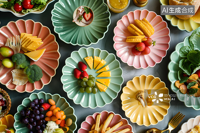 【AI数字艺术】盘子里装着的水果沙拉图片素材