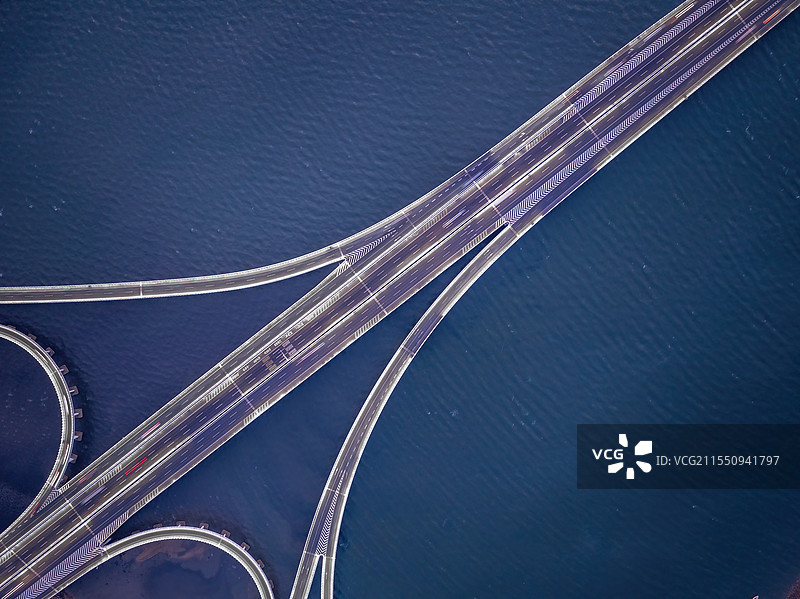青岛胶州湾跨海大桥-海上桥梁图片素材