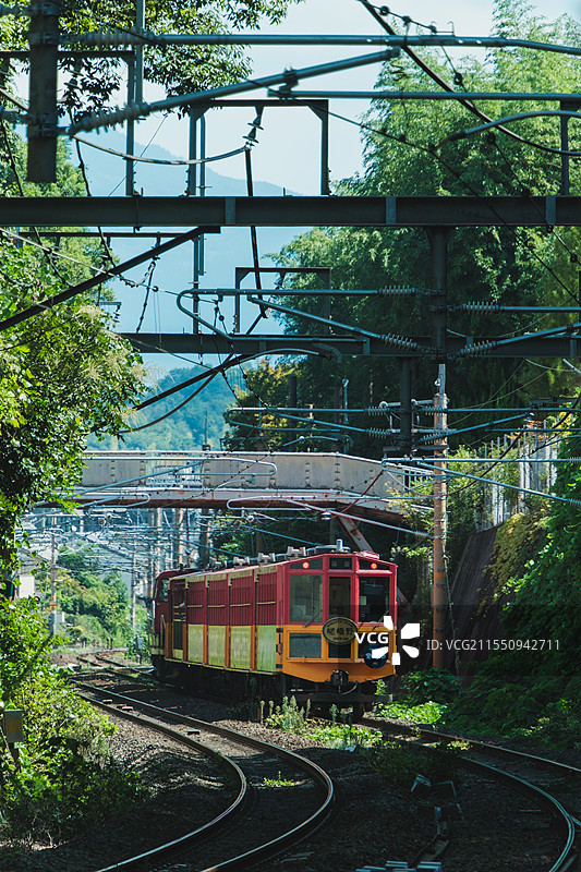 日本岚山嵯峨野小火车图片素材