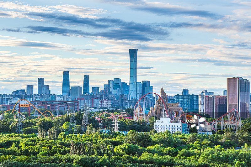 北京城市游乐园繁华都市国贸cbd建筑群图片素材