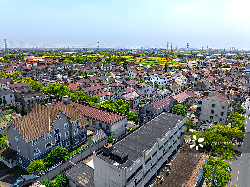 镇南路 南浦浜村 苏州市吴江区震泽镇 农村宅基地自建房和老旧小区 江苏太湖平原乡村振兴经济发展图片素材