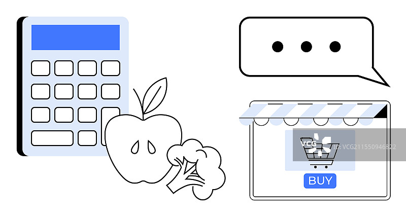 使用数字技术在线购物新鲜农产品图片素材