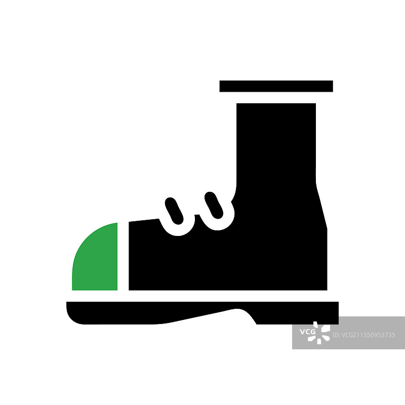 安全靴图标，带钢头的工业工作靴图片素材