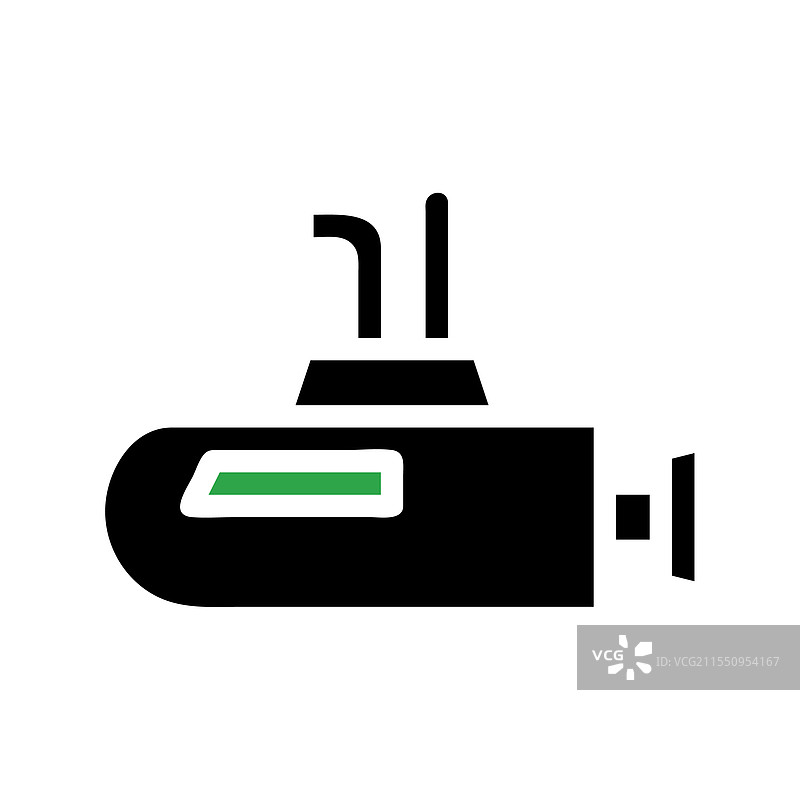 潜水艇图标，代表水下探索的概念图片素材