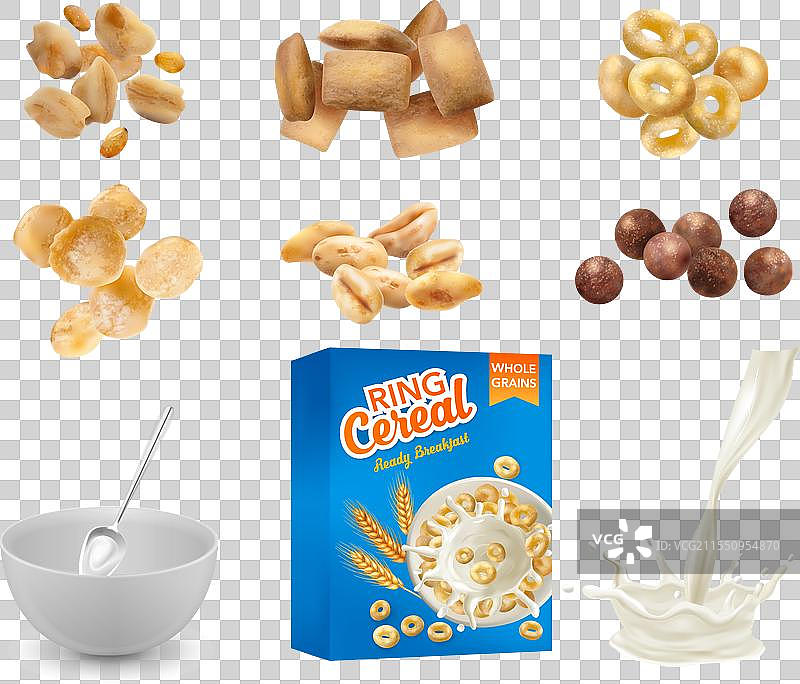 圈形谷物图标集图片素材