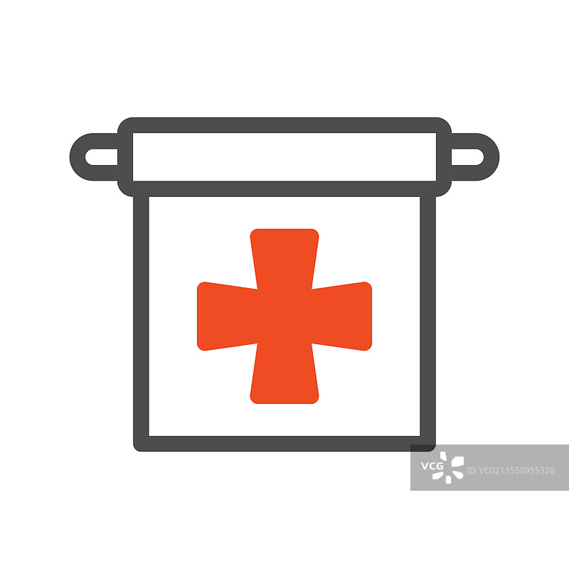 医疗旗帜图标，概念为医疗紧急情况图片素材