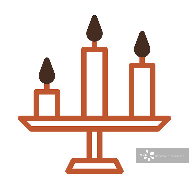 三个蜡烛在简约烛台上的图标图片素材