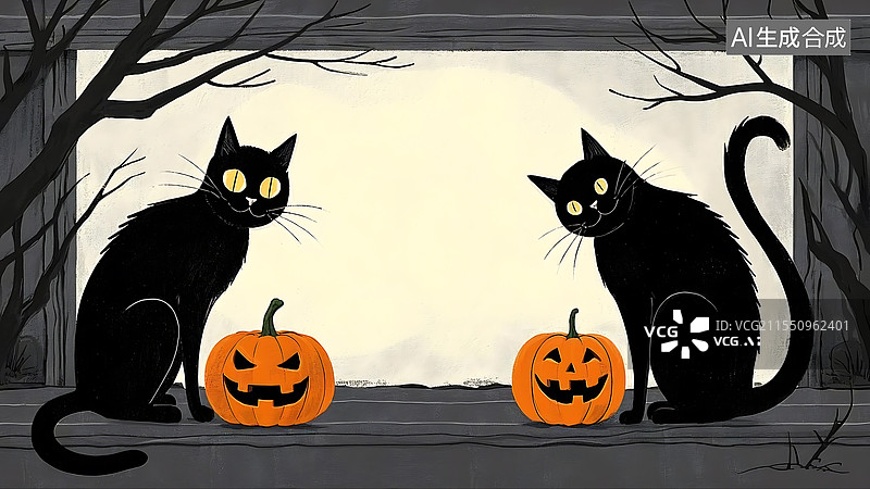 【AI数字艺术】万圣节2D卡通背景最大图片素材