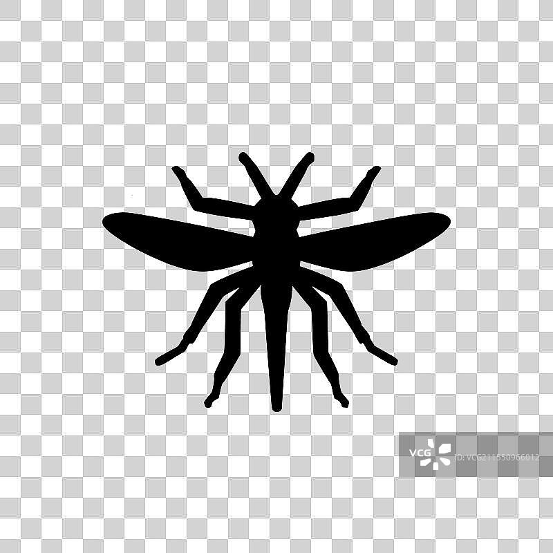 蚊子 - 黑白孤立图标图片素材