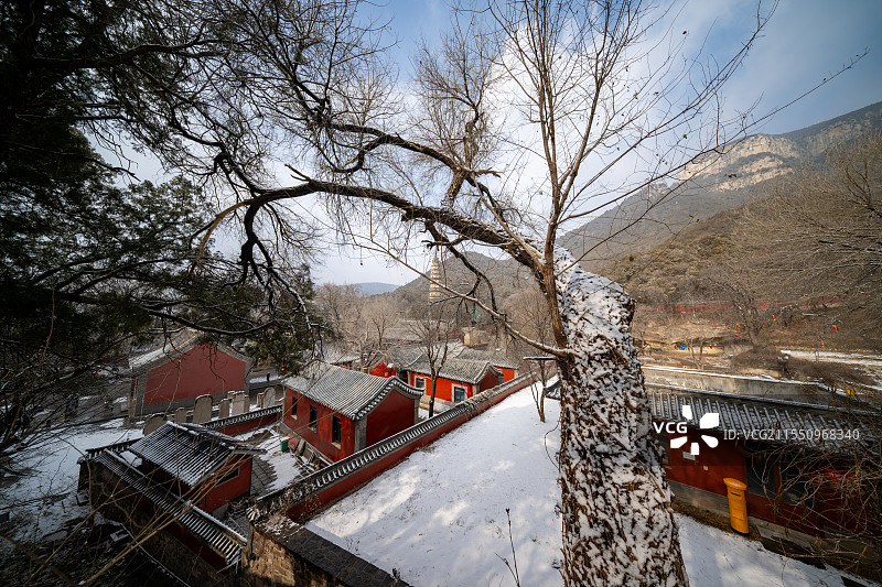 灵岩寺雪景图片素材