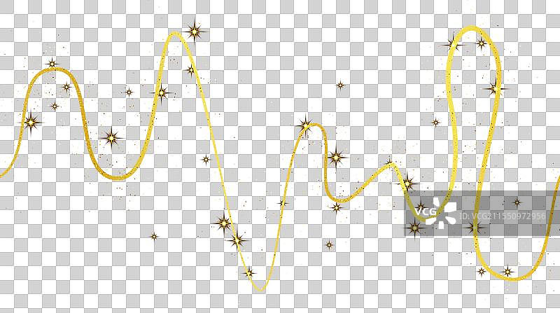 金色闪闪的彩纸屑波浪和星尘图片素材