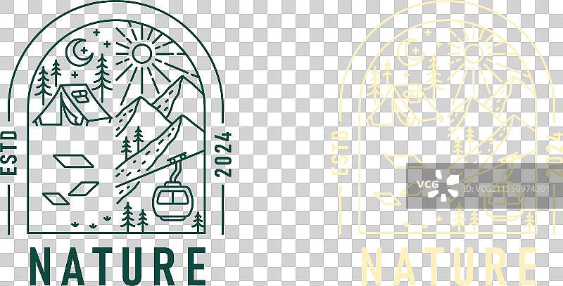 窗户形式的自然景观图片素材