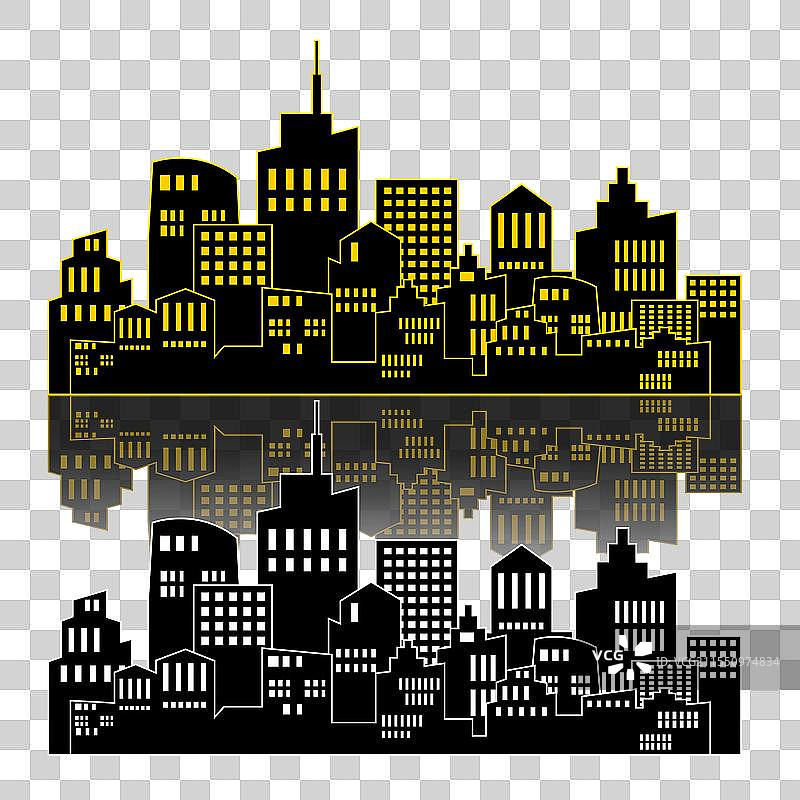 夜晚建筑氛围图片素材