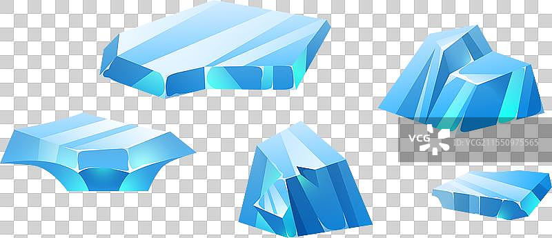 不同形状的冰块浮冰图片素材