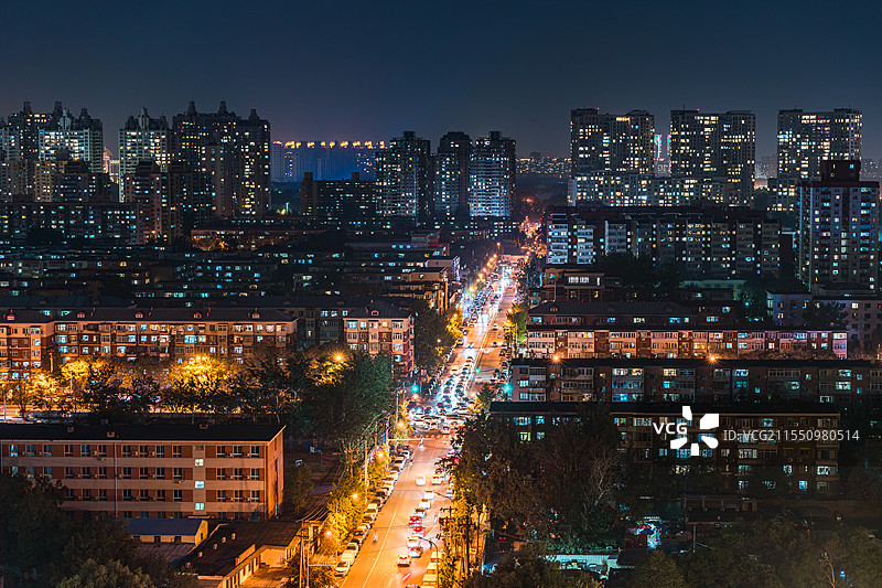 北京夜色 居民区里的温暖灯火房地产发展图片素材