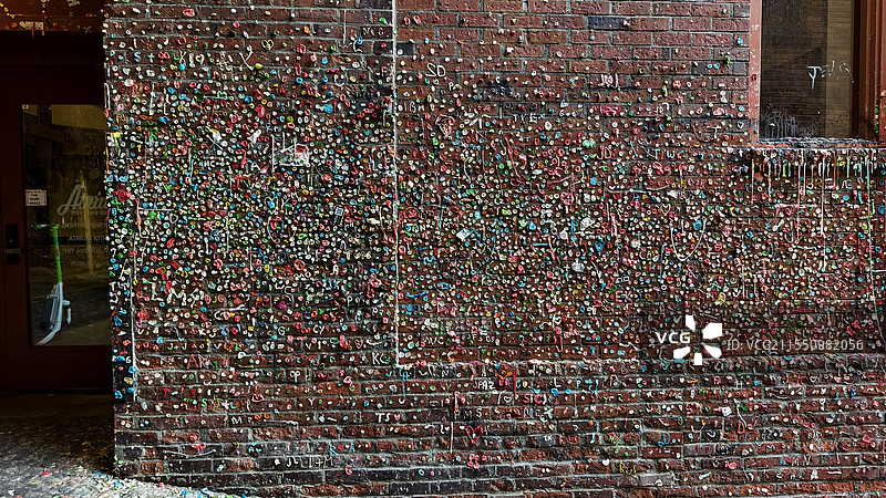 美国西雅图派克市场口香糖墙图片素材