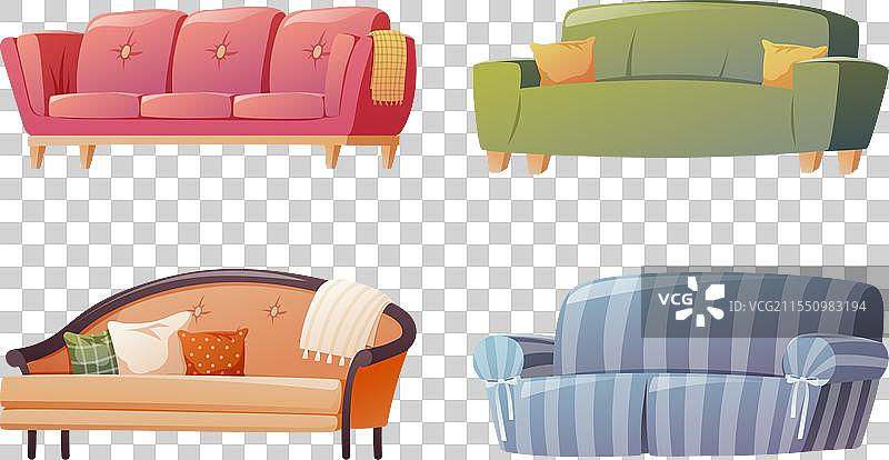 一套柔软舒适的家用沙发，适合客厅使用图片素材