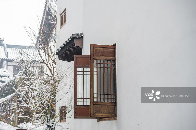 白色中式建筑图片素材