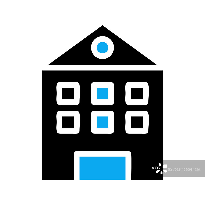 简单的办公学校建筑图标概念图片素材