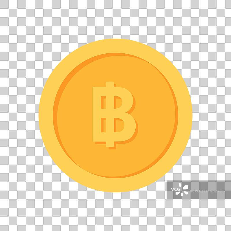 泰铢黄金货币硬币扁平图标设计图片素材