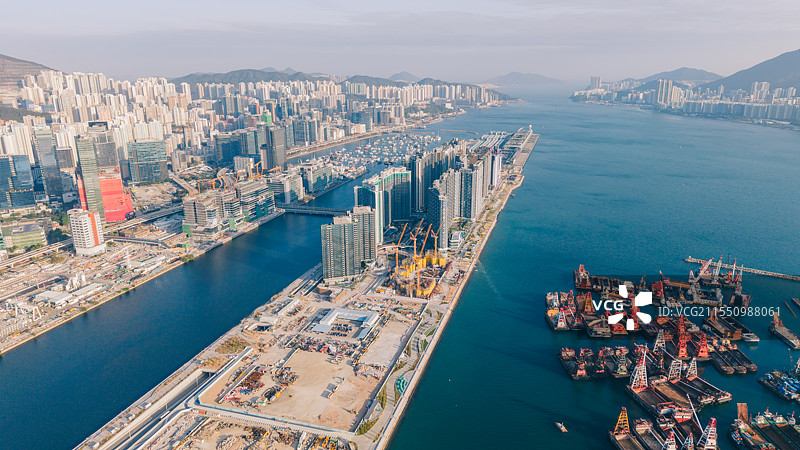 航拍香港启德新区图片素材