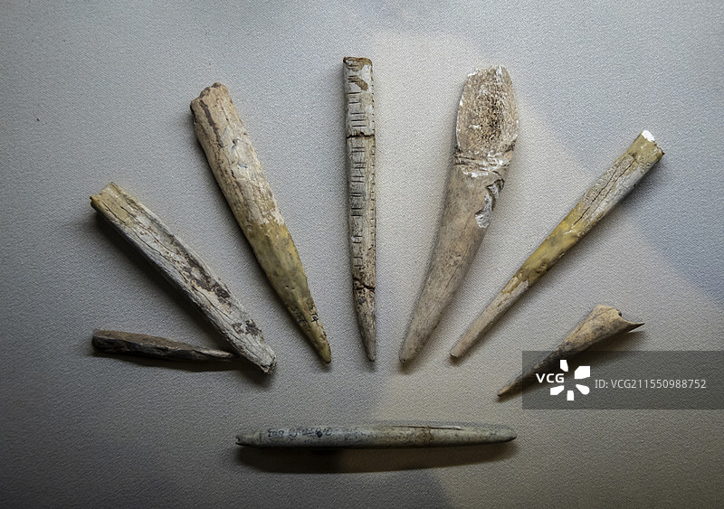 江西省博物馆“古代历史文化展”：骨锥（新石器时代，1962、1964年江西省万年县仙人洞遗址出土）图片素材