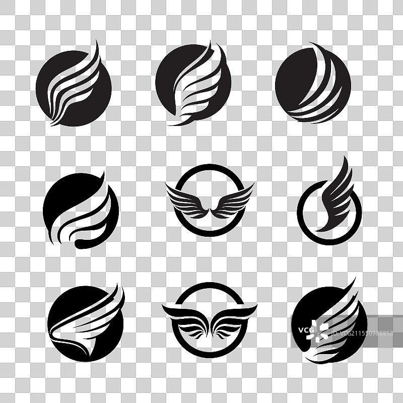 黑色翅膀标志，鹰，猎鹰图片素材