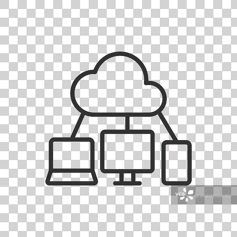 设备云存储图标，线条设计图片素材