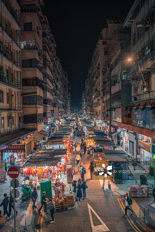 香港旺角夜景图片素材