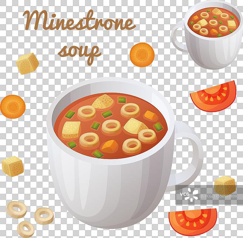 杯装意大利杂菜汤图片素材