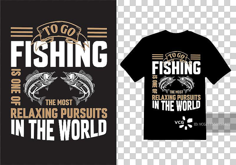 钓鱼爱好者的T恤设计图片素材